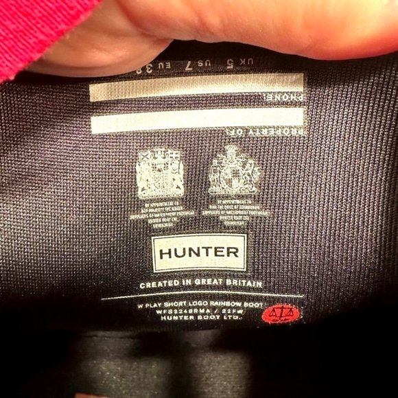 Womens Hunter Play Size 7 Logo Rain Boot Rainbow - Picture 2 of 10